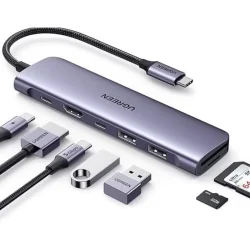 Dock Station USB-C UGREEN CM195 7 em 1 HDMI 4K e PD 100W