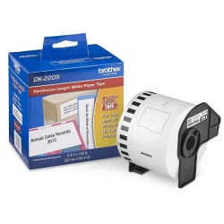 Etiqueta de Papel Brother DK2205 Branca Contínua 62 mm Original