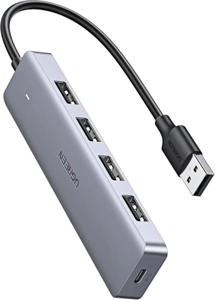 Hub USB 3.0 ugreen CM219 4 em 1 com alimentação auxiliar USB-c