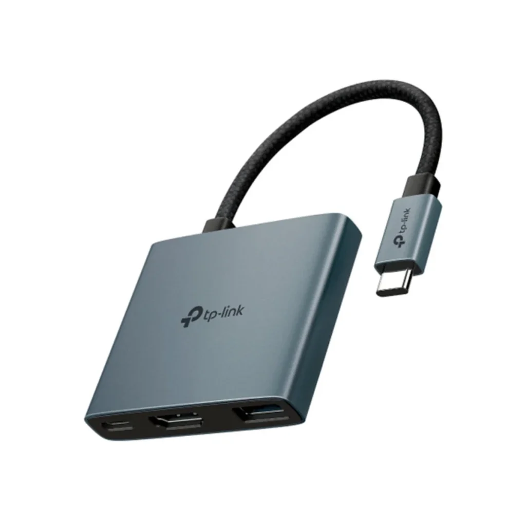 Hub USB-C TP-Link UH3020C 3 em 1 HDMI 4K 60Hz USB 3.0 e PD 100W Case de Alumínio