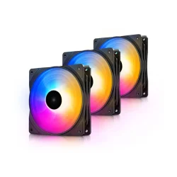Kit com 3 Ventoinhas DeepCool RF120FS Rainbow 120 mm — H&H Suprimentos Corporativos