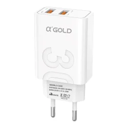 Kit Carregador A'Gold CA32-2 2 USB 5.1A com Cabo iOS — H&H Suprimentos Corporativos