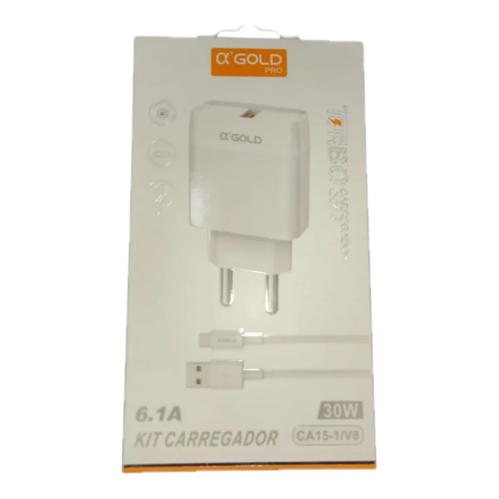Kit carregador turbo USB V8 6.1A agold CA15-1