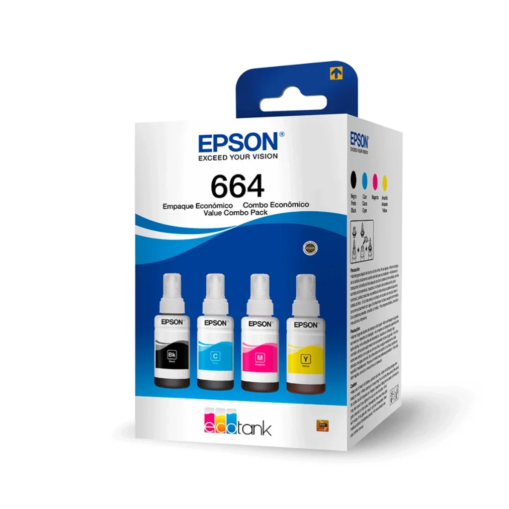 Kit de garrafas de tinta Epson T664 4 cores 70 ml original