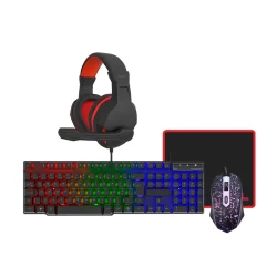 Kit Gamer Kross Elegance KE-GK4100 4 em 1 Teclado, Mouse, Headset e Mousepad — H&H Suprimentos Corporativos