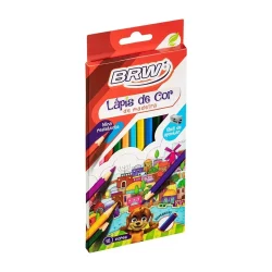 Lápis de Cor de Madeira Aquarelável 12 Cores Sextavado LP0013 — H&H Suprimentos Corporativos