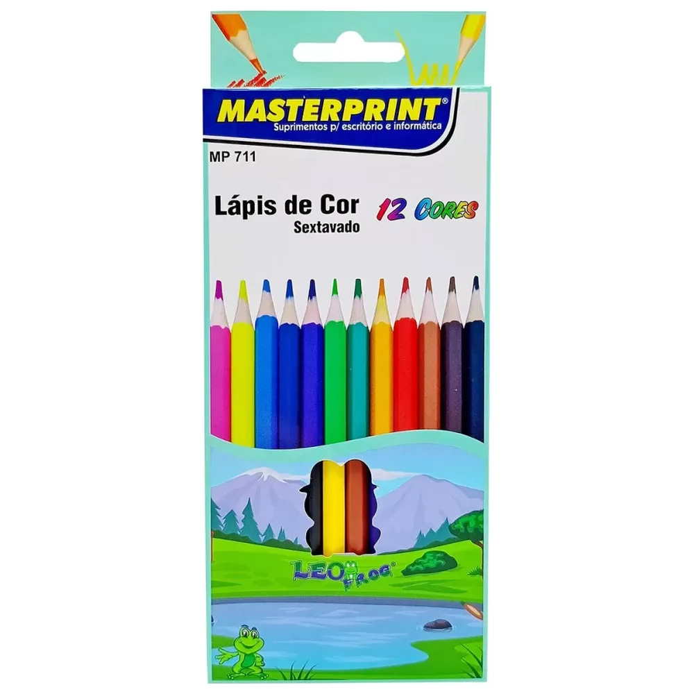 Lápis de cor de resina Masterprint MP711 (caixa com 12 cores)