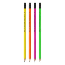 Lápis HB Neon de Resina Plástica Redondo com Borracha LP7203 — H&H Suprimentos Corporativos