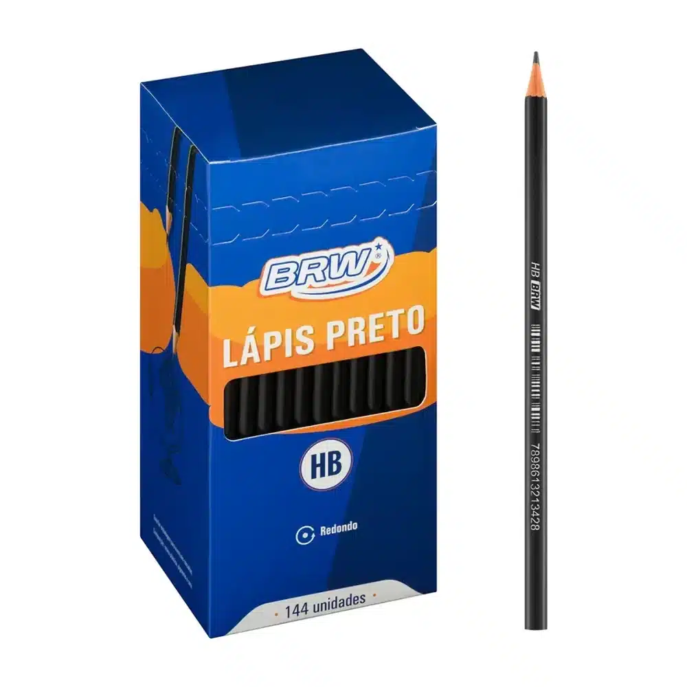 Lápis preto HB redondo BRW