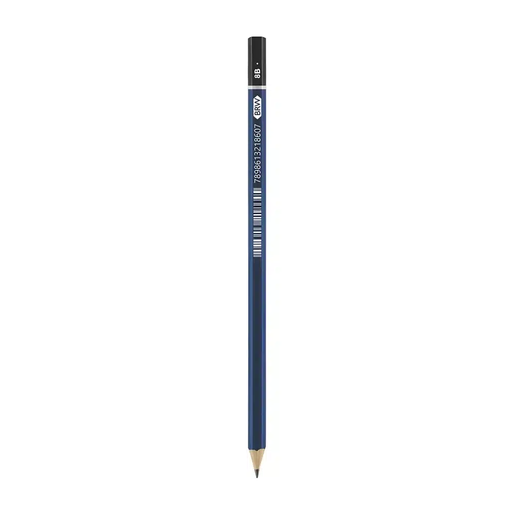 Lápis técnico HB de madeira sextavado azul BRW LP0010
