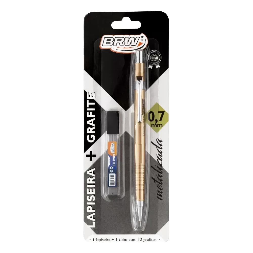 Lapiseira técnica 0.7 mm dourada (blister com 1)