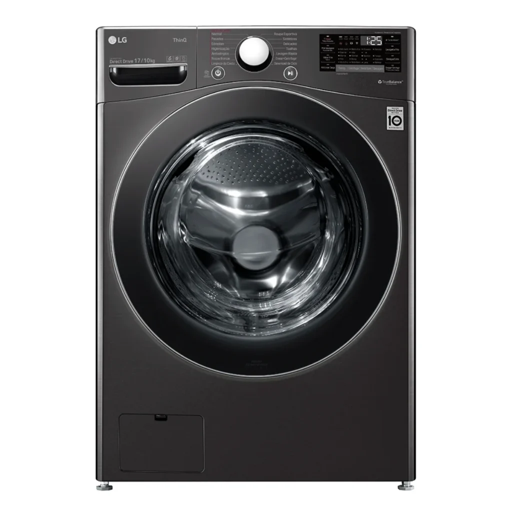 Lava e seca Smart lg 17 kg WD17BV2S6B WI-FI thinq aço escovado preto