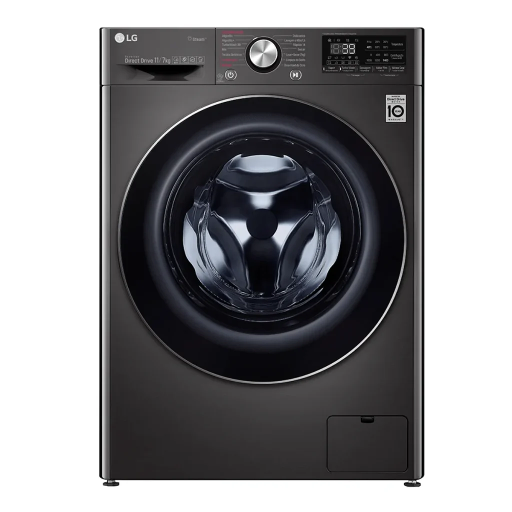 Lava e seca Smart lg VC2 11 kg CV9011EC4 aço escovado black