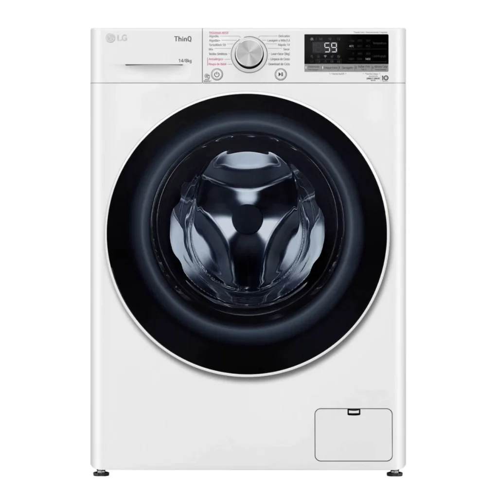 Lava e seca Smart lg VC4 14 kg inteligência artificial aidd CV5014WC4A branca