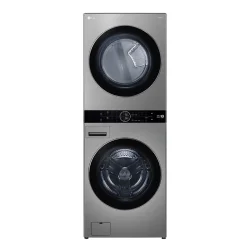 Lava e Seca Smart LG WashTower 17 kg WK17VS6A Wi-Fi ThinQ Aço Escovado — H&H Suprimentos Corporativos