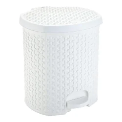 Lixeira com Pedal Rattan 15 Litros Branca — H&H Suprimentos Corporativos