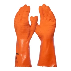 Luva de Algodão com Látex Coral Danny Laranja — H&H Suprimentos Corporativos