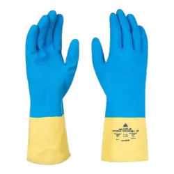 Luva de Látex e Neoprene Delta Plus VE520 Azul e Amarela — H&H Suprimentos Corporativos