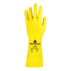 Luva de Látex Flocada Delta Plus VE200 Amarela — H&H Suprimentos Corporativos