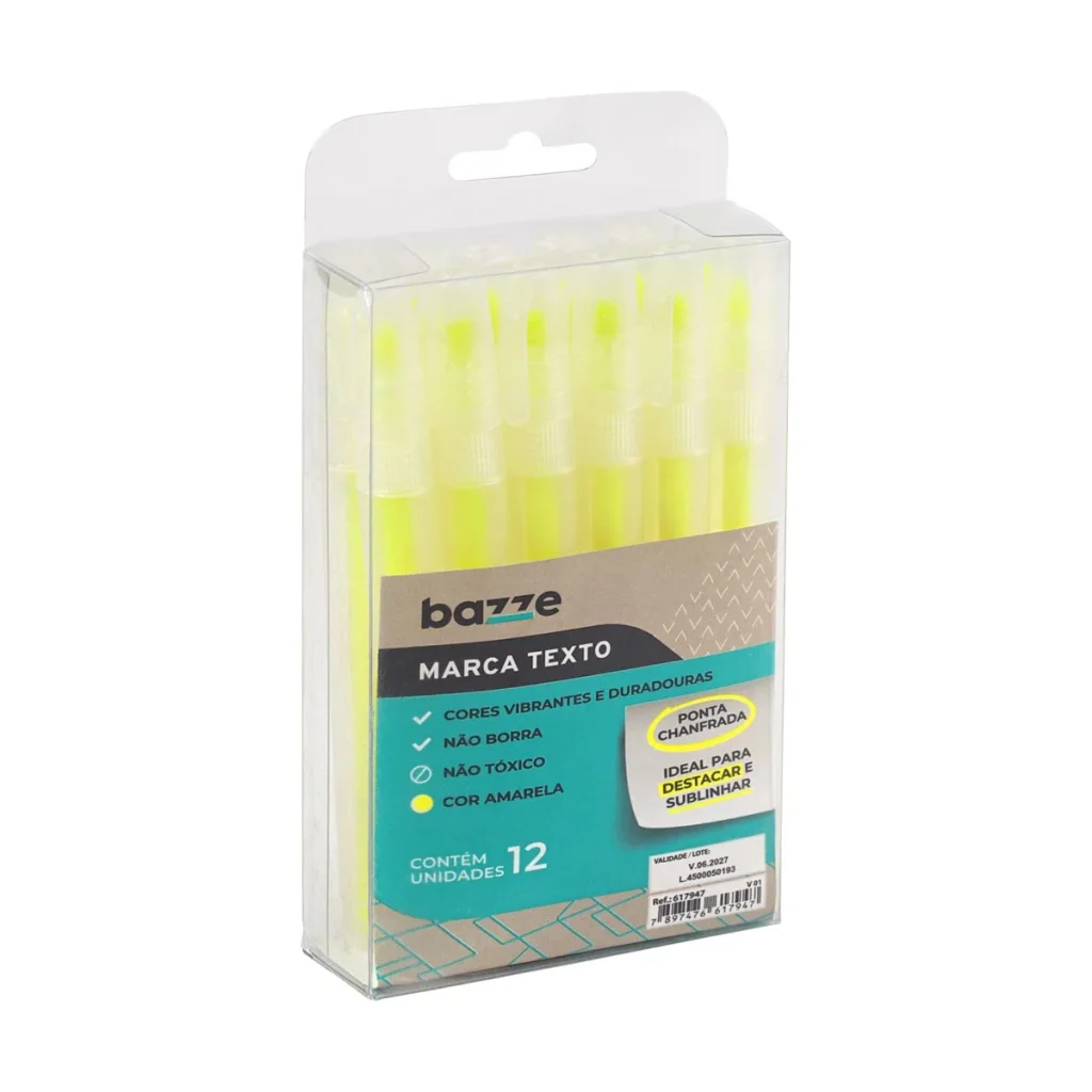 Marca-texto Bazze amarelo