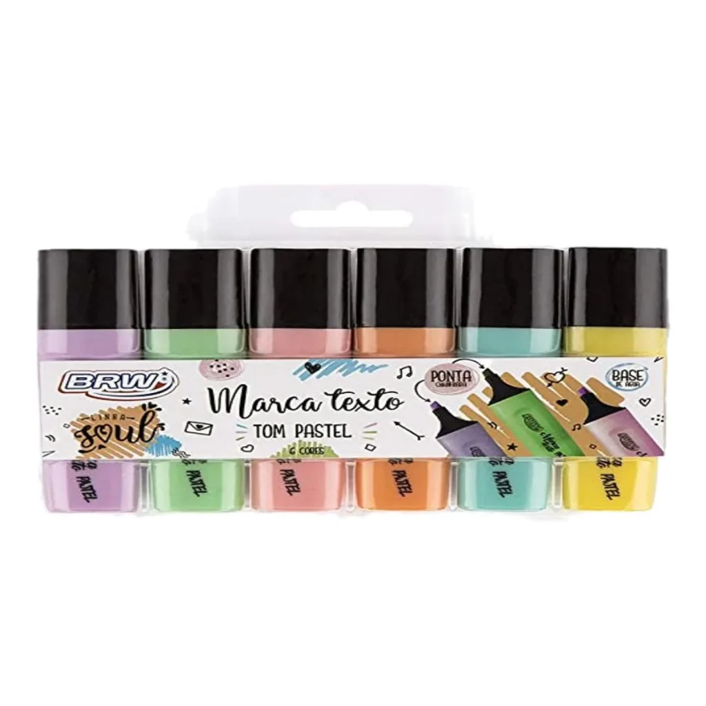 Marca-texto BRW cores pastel