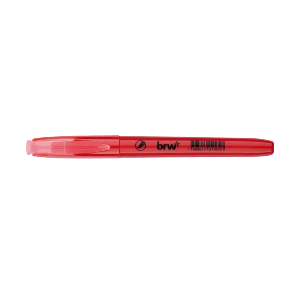 Marca-texto fluorescente BRW vermelho CA2007