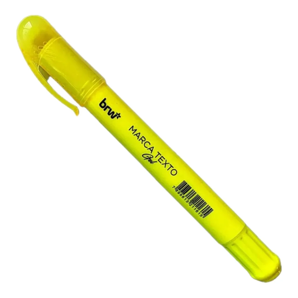 Marca-texto em gel BRW fluorescente amarelo CA9001