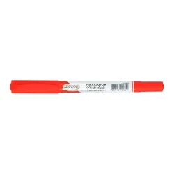 Marcador para CD, DVD e Retroprojetor Ponta Dupla Vermelho BRW CA5013 — H&H Suprimentos Corporativos