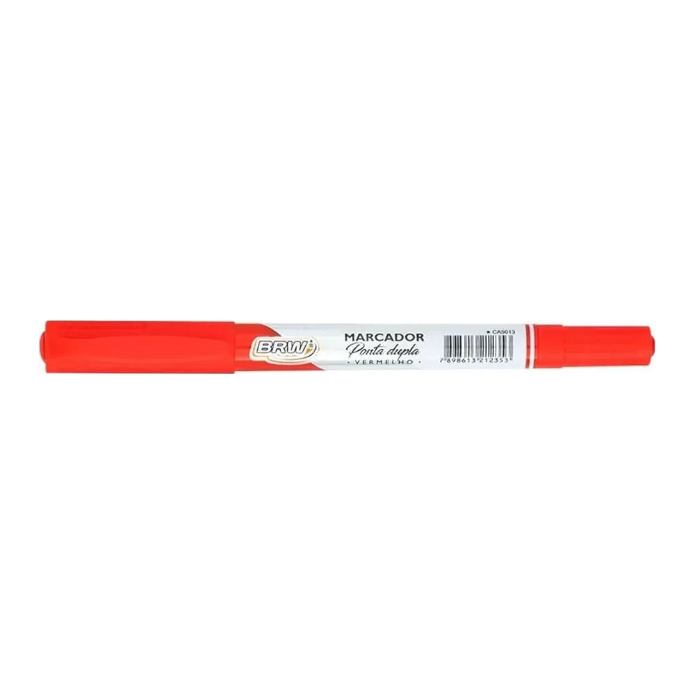 Marcador para CD, DVD e retroprojetor ponta dupla vermelho BRW CA5013