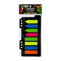 Marcador de Páginas Neon 12 x 44 mm para Fichário (8 Cores) — H&H Suprimentos Corporativos