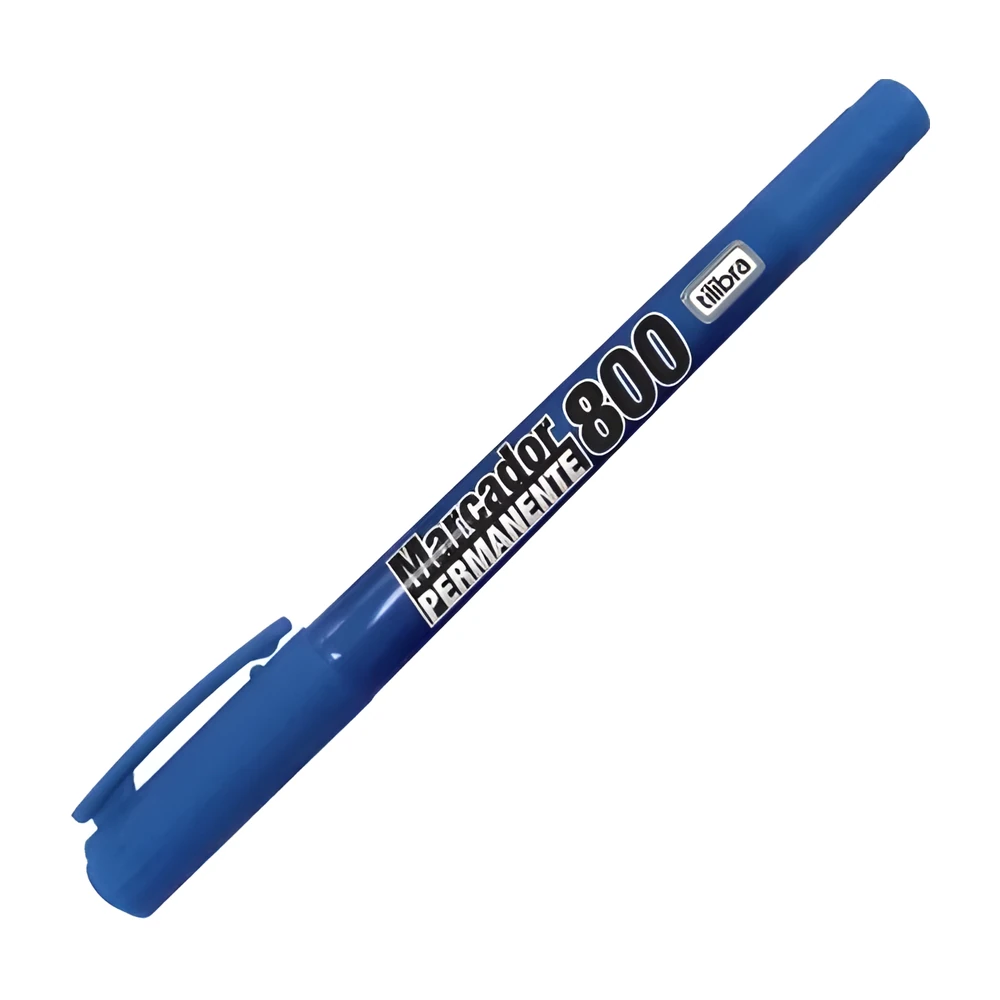 Marcador permanente 800 ponta dupla azul