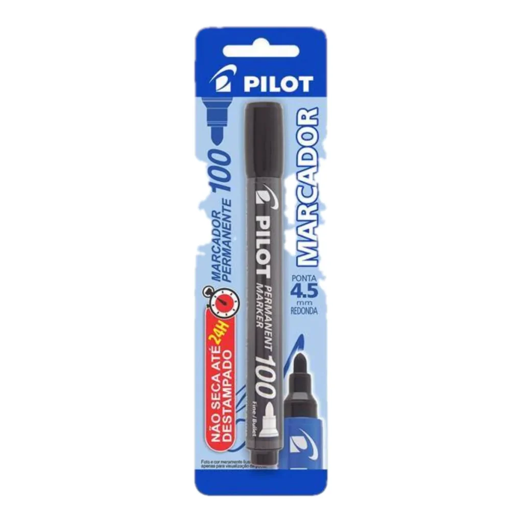 Marcador permanente Pilot SCA-100 ponta redonda preto