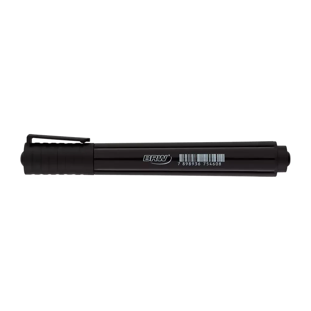 Marcador permanente preto ponta chanfrada BRW CA4002