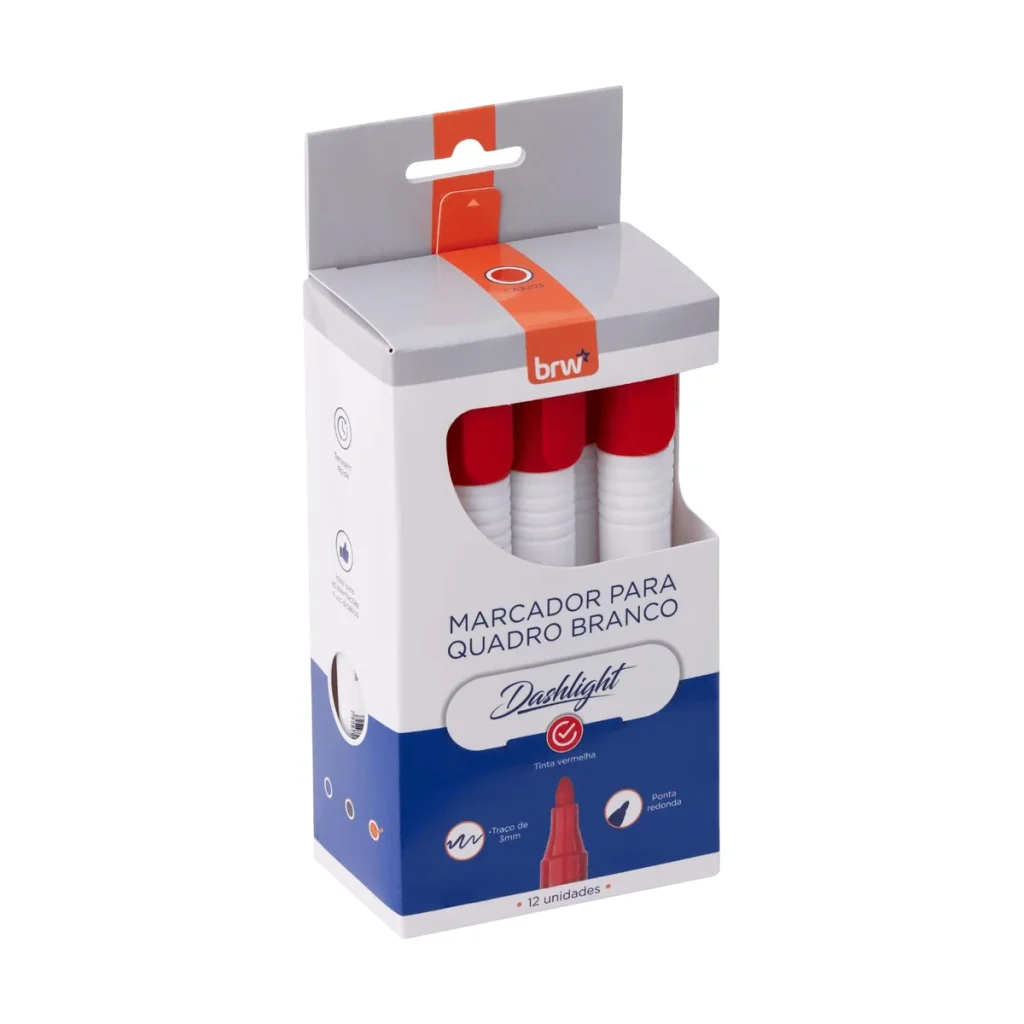Marcador para quadro branco BRW dashlight vermelho