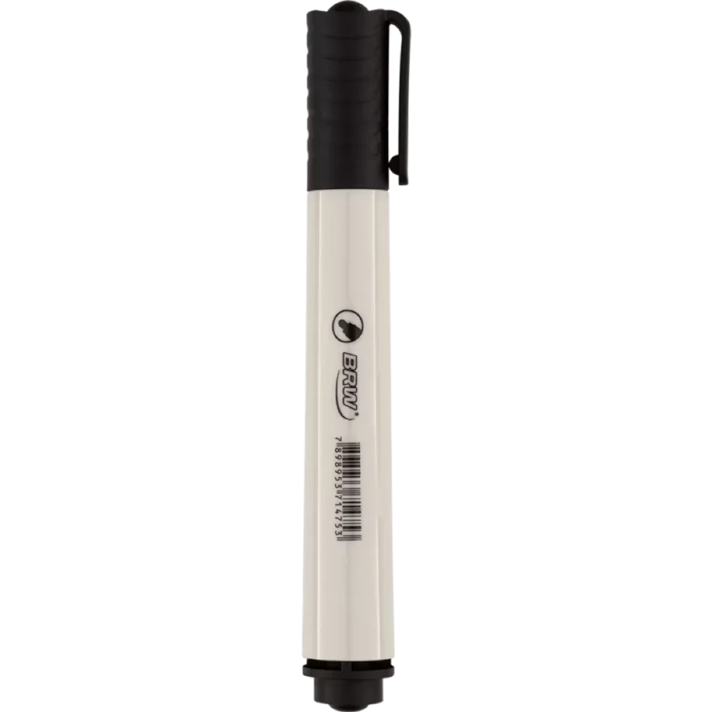Marcador para quadro branco recarregável BRW preto ponta redonda CA6002