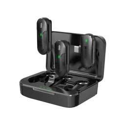 Microfone de Lapela Hrebos Clip Voice S Pro Duplo IF-209 USB-C — H&H Suprimentos Corporativos