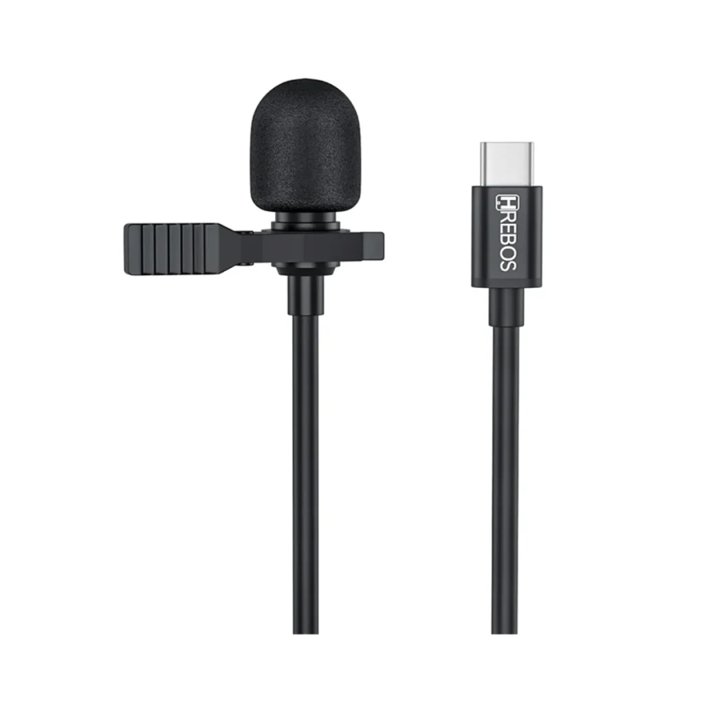 Microfone de Lapela Hrebos HD USB-C HS-031