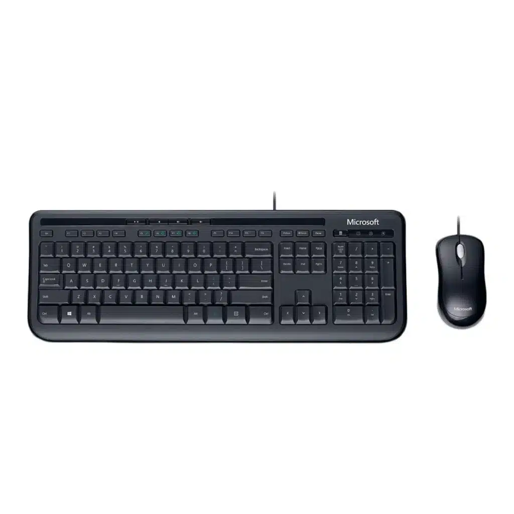 Teclado e mouse microsoft wired desktop 600