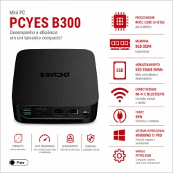 Mini PC PCYES B300 Core i3-1215U 8GB SSD 256GB NVMe Windows 11 Pro — H&H Suprimentos Corporativos