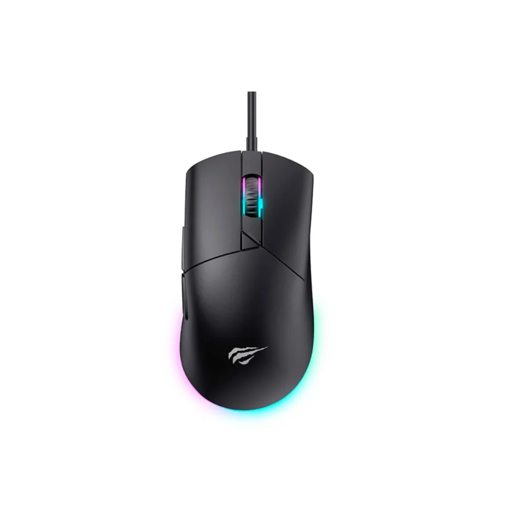 Mouse Gamer havit MS1001S V2 8000 DPI USB RGB 7 botões preto