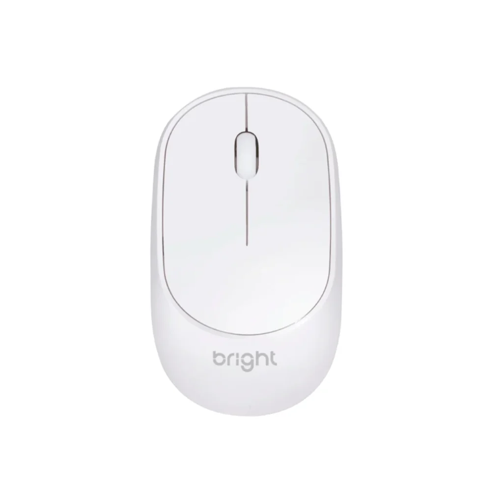 Mouse sem fio Bright MS001 slim 1.000 DPI branco