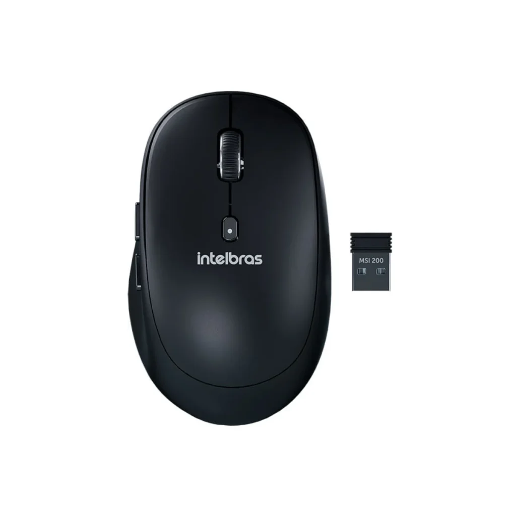 Mouse sem fio Intelbras MSI200 2.4 ghz clique silencioso preto