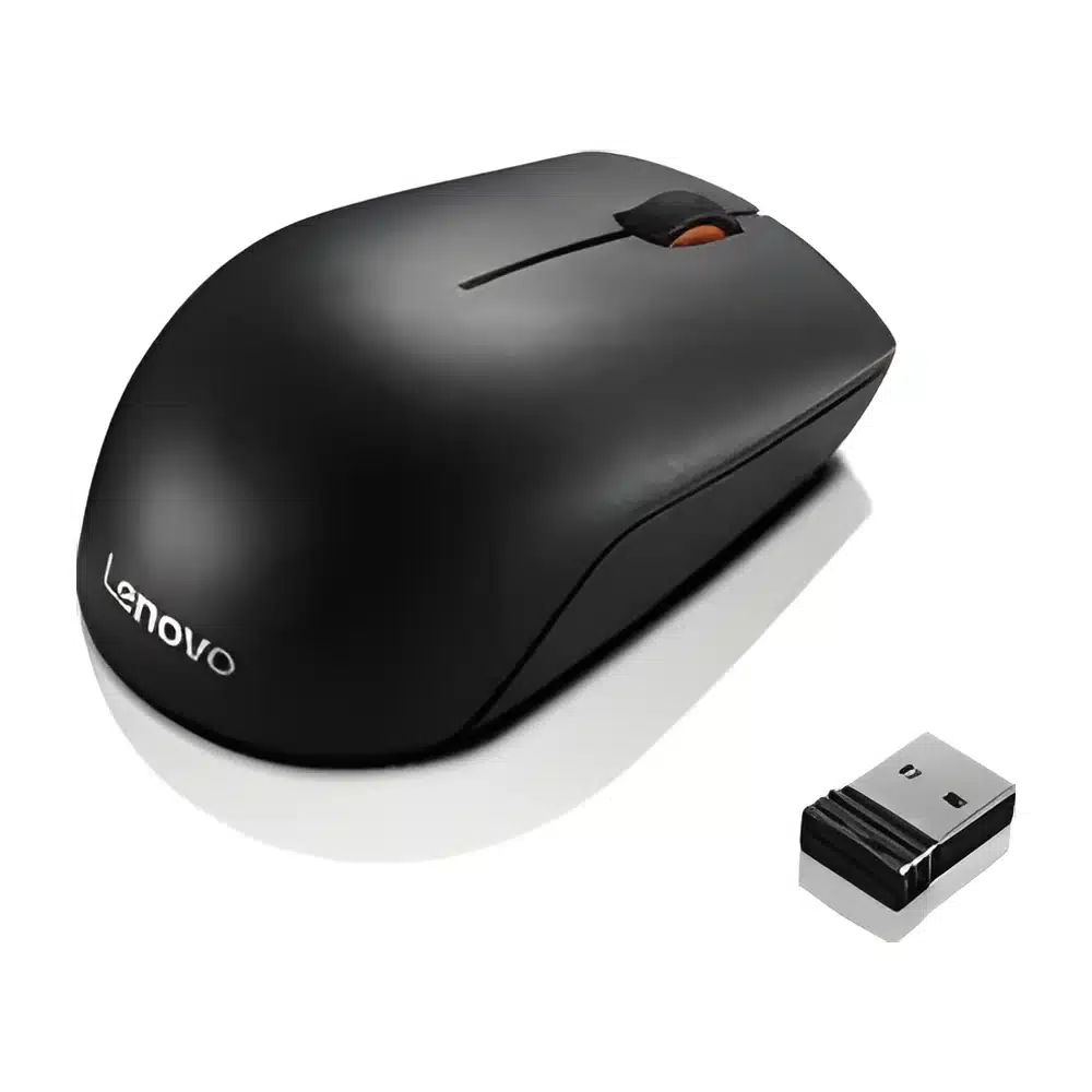Mouse sem fio Lenovo 300 GX30K79401 1000 DPI ambidestro preto