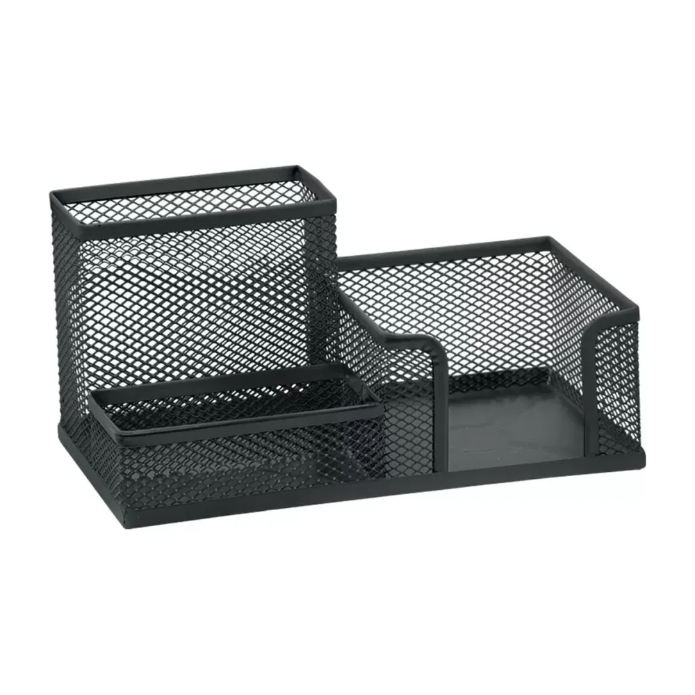 Organizador aramado 3 compartimentos quadrado preto
