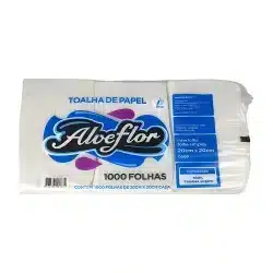 Papel Toalha Interfolhado Alveflor 20 x 20 cm — 1.000 folhas — H&H Suprimentos Corporativos