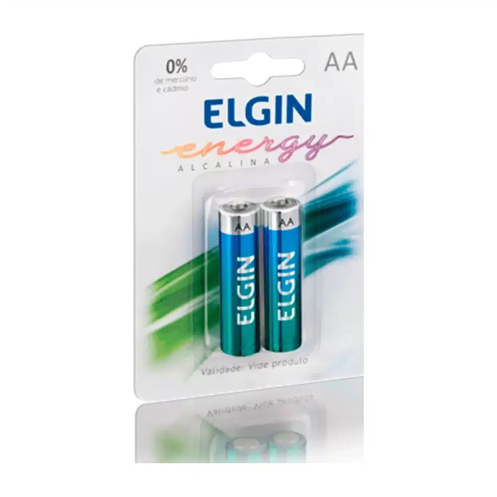 Pilha alcalina Elgin AA LR6 com 2 unidades
