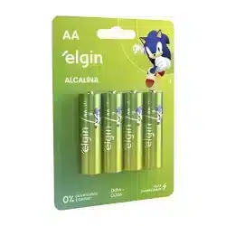 Pilha Alcalina Elgin AA LR6 Cartela com 4 Unidades — H&H Suprimentos Corporativos