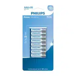 Pilha Alcalina Philips AAA LR03 (16 Unidades) — H&H Suprimentos Corporativos
