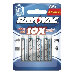 Pilha Alcalina Rayovac AA Blister com 4 — H&H Suprimentos Corporativos