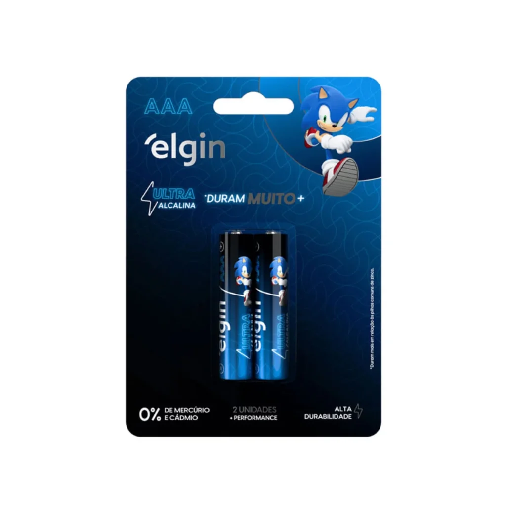 Pilha Elgin ultra alcalina AAA 1,5 v com 2 unidades